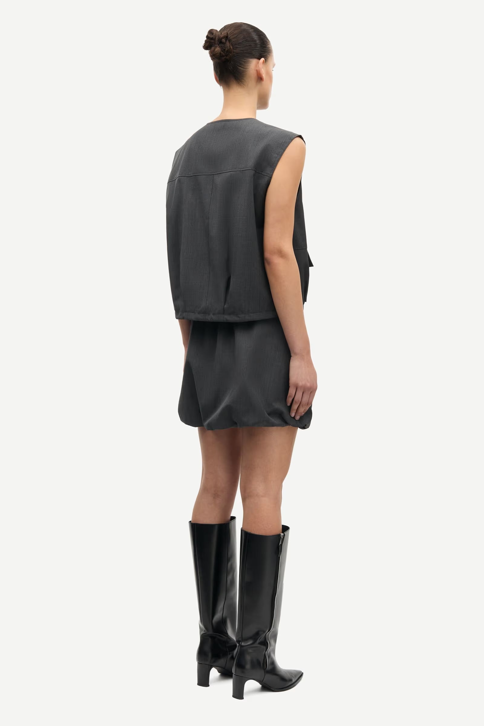 SAMSOE SAKELLY MOUWLOZE BLAZER DARK GREY MELEE - S. LABELS