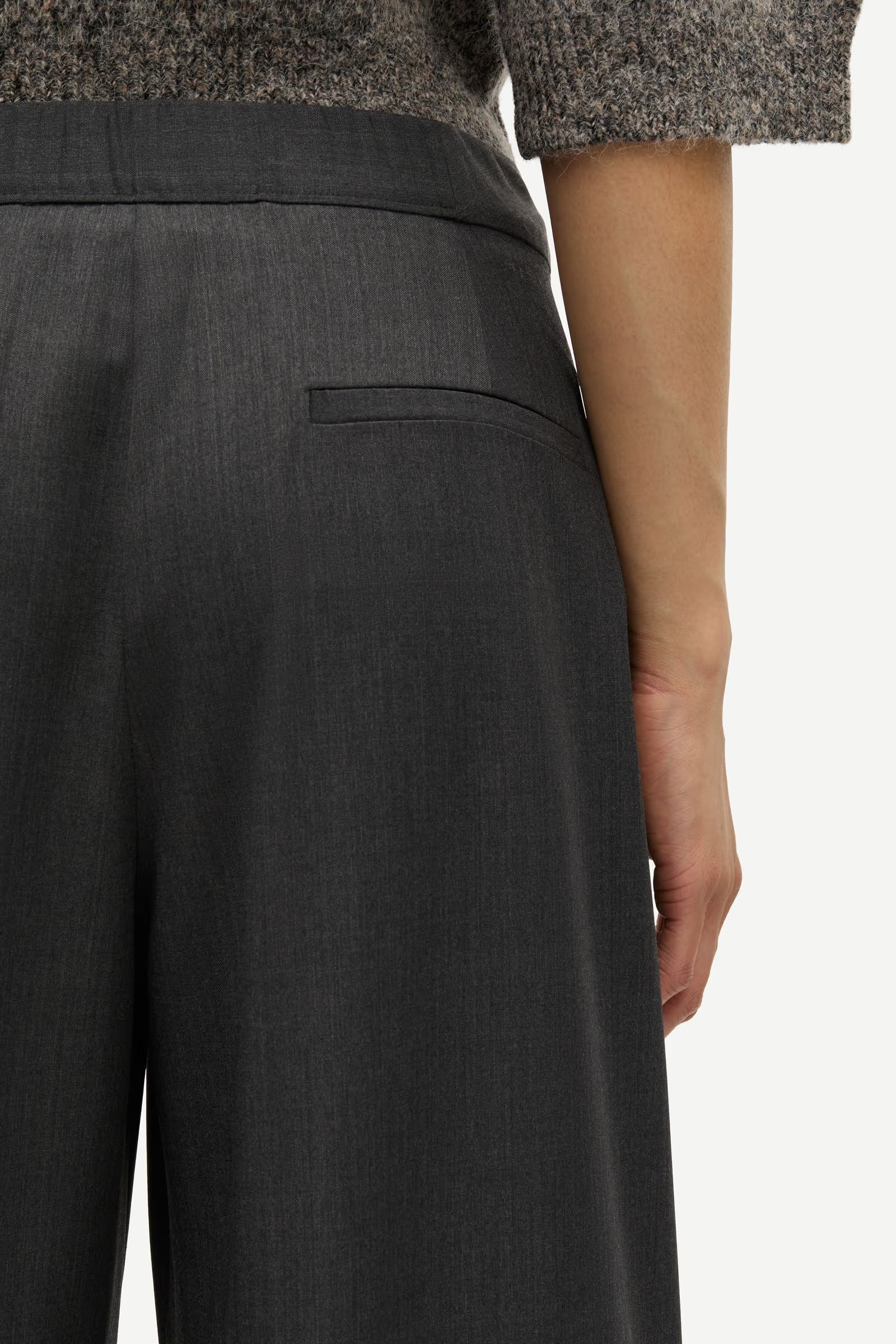 SAMSOE SAROKO TROUSERS DARK GREY MELEE - S. LABELS