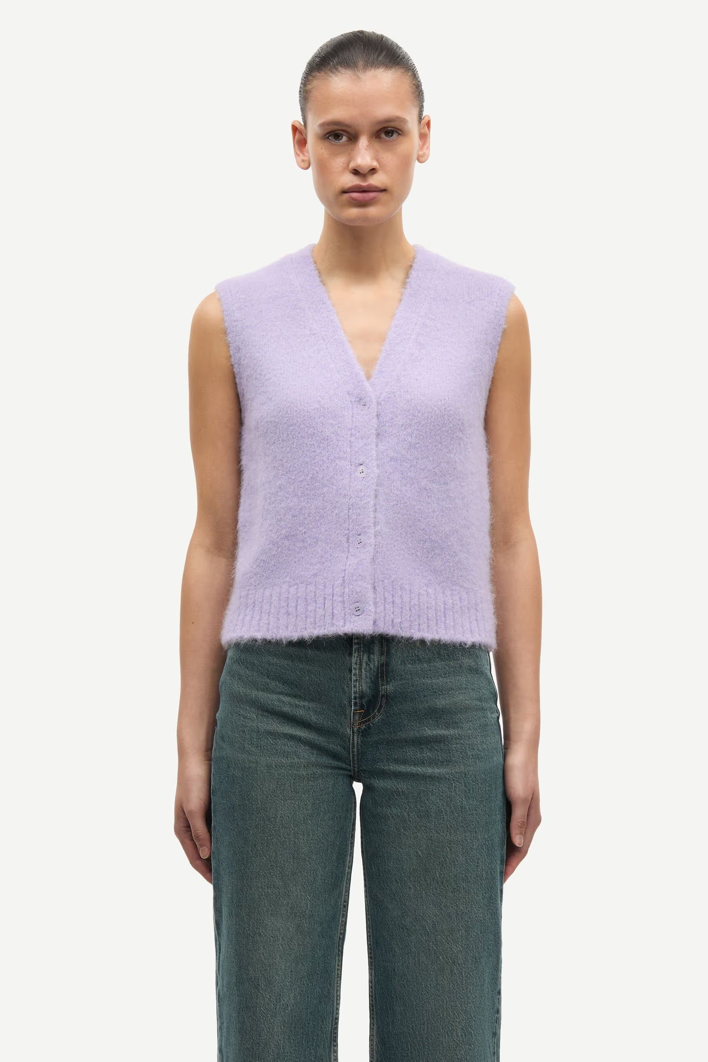 SAMSOE SAJEANNE VEST SPENCER WISTERIA PAARS
