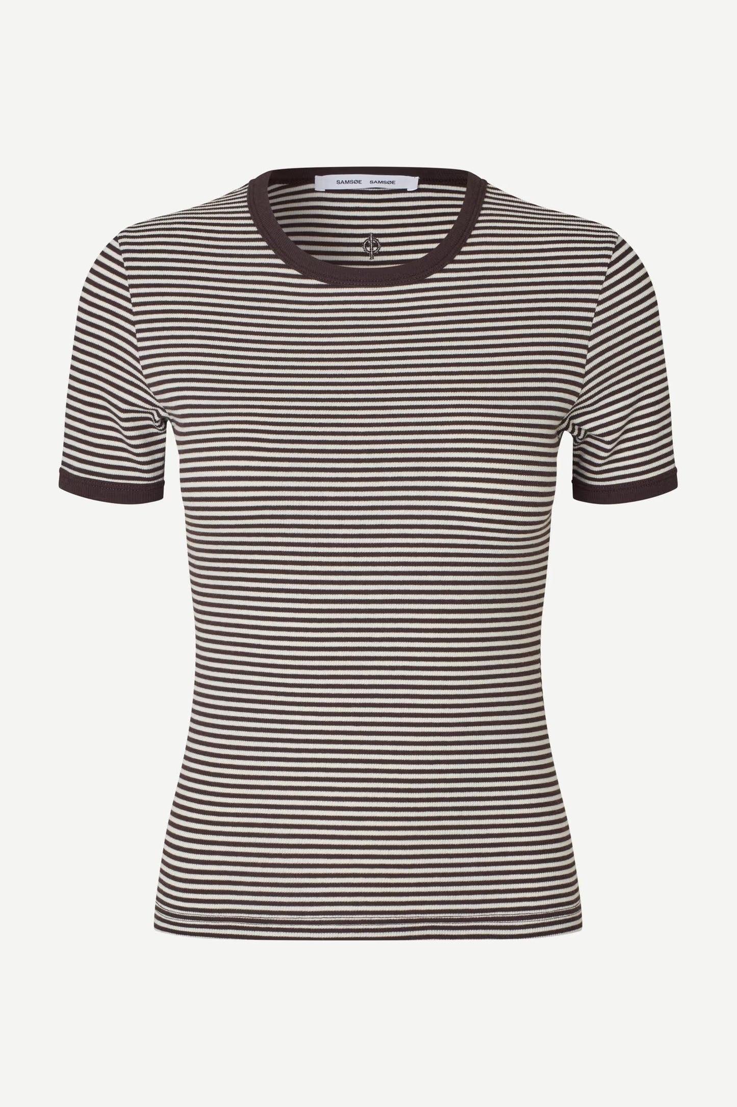SAMSOE SALINAS TSHIRT BRUIN/WIT - S. LABELS