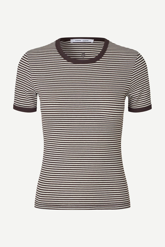 SAMSOE SALINAS TSHIRT BRUIN/WIT