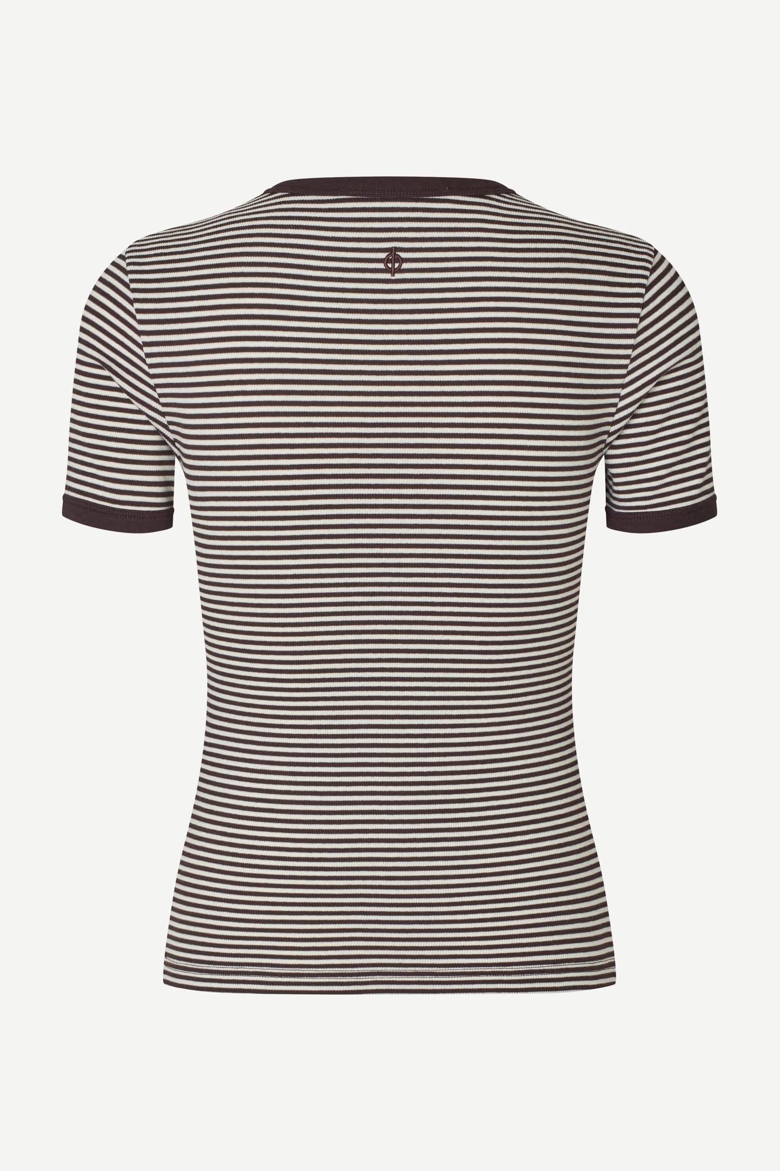 SAMSOE SALINAS TSHIRT BRUIN/WIT - S. LABELS