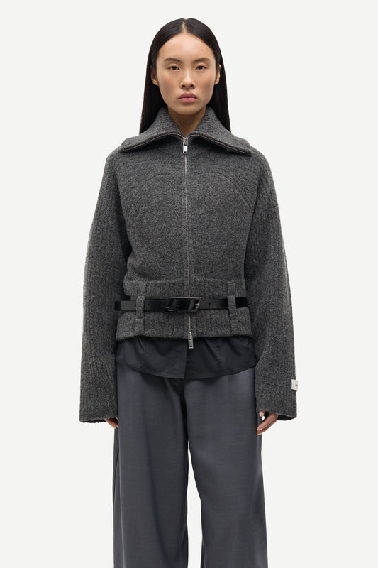SAMSOE SAMIRRA ZIP CARDIGAN VEST GRIJS - S. LABELS