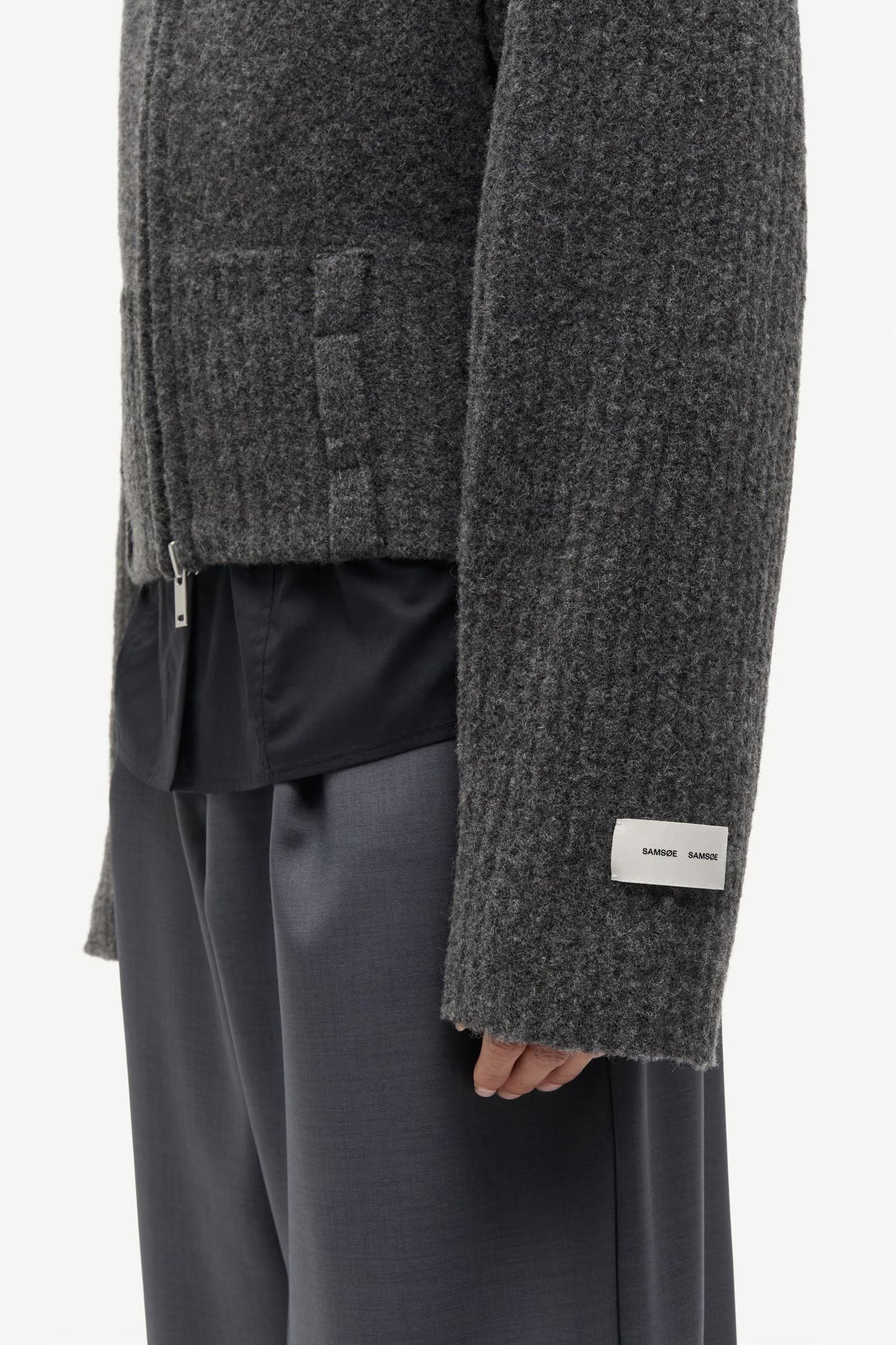 SAMSOE SAMIRRA ZIP CARDIGAN VEST GRIJS