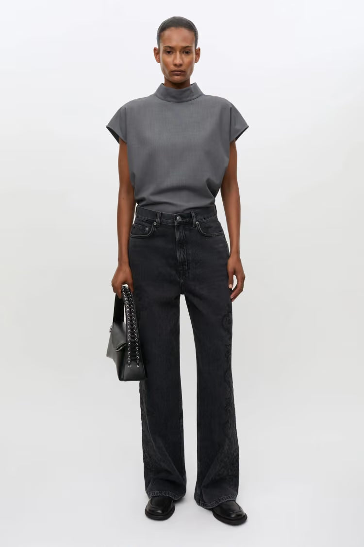 SAMSOE SASHELLY JEANS LACE EMBROIDERY BLACK