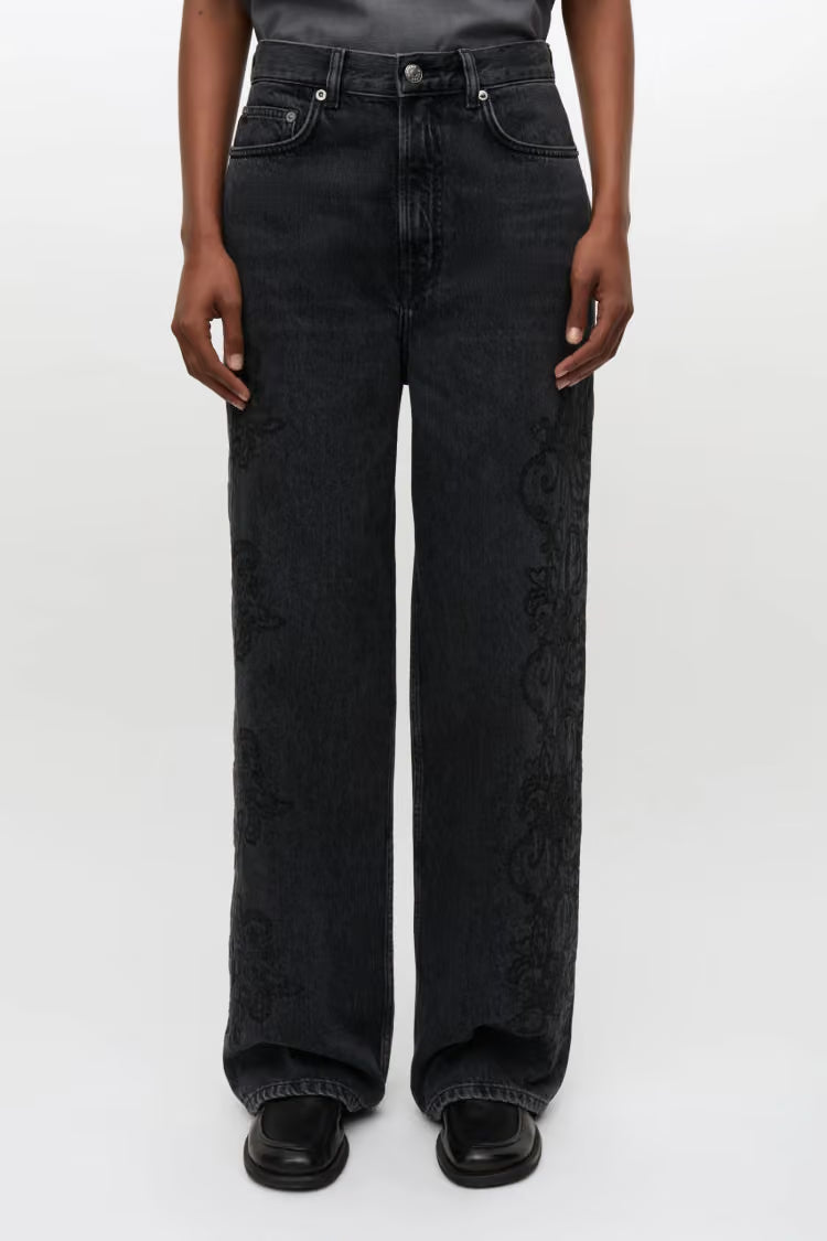 SAMSOE SASHELLY JEANS LACE EMBROIDERY BLACK