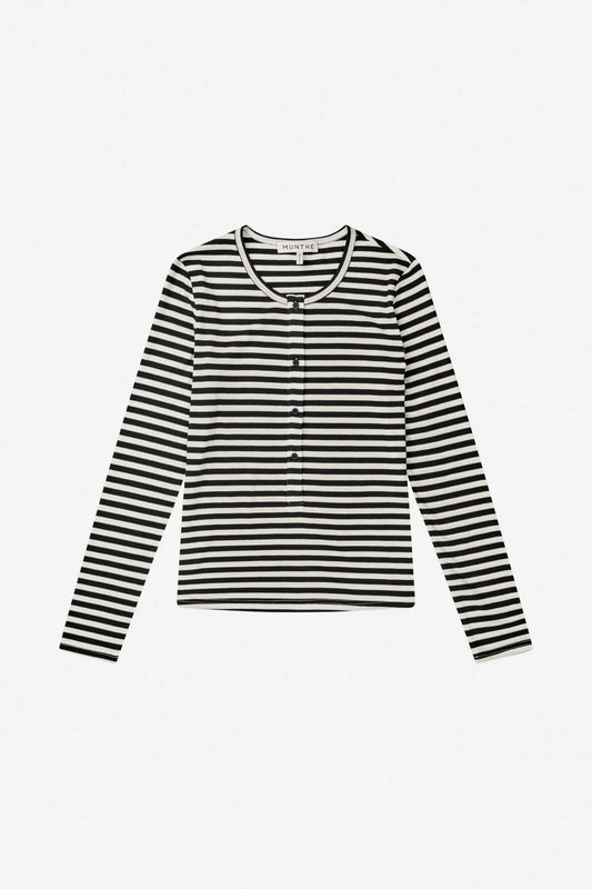 MUNTHE LEVOMA TOP GESTREEPT BLACK