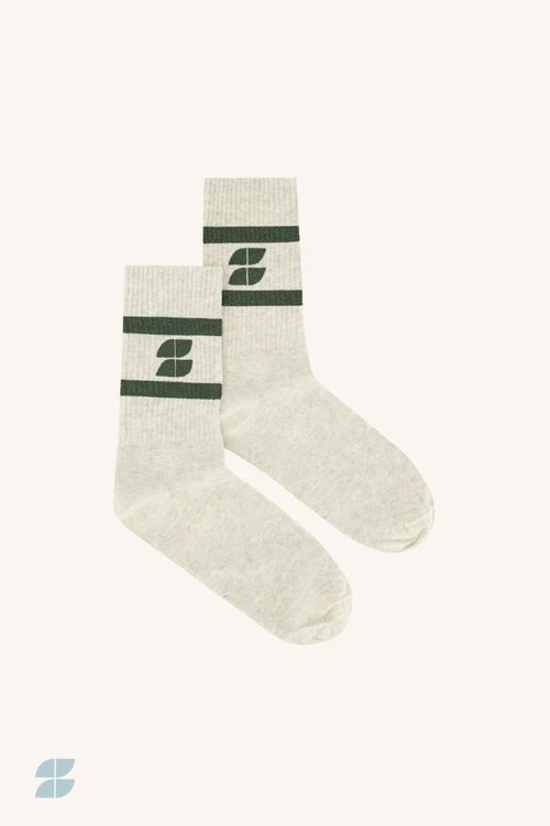 BY BAR LOGO GLITTER SOKKEN GREEN