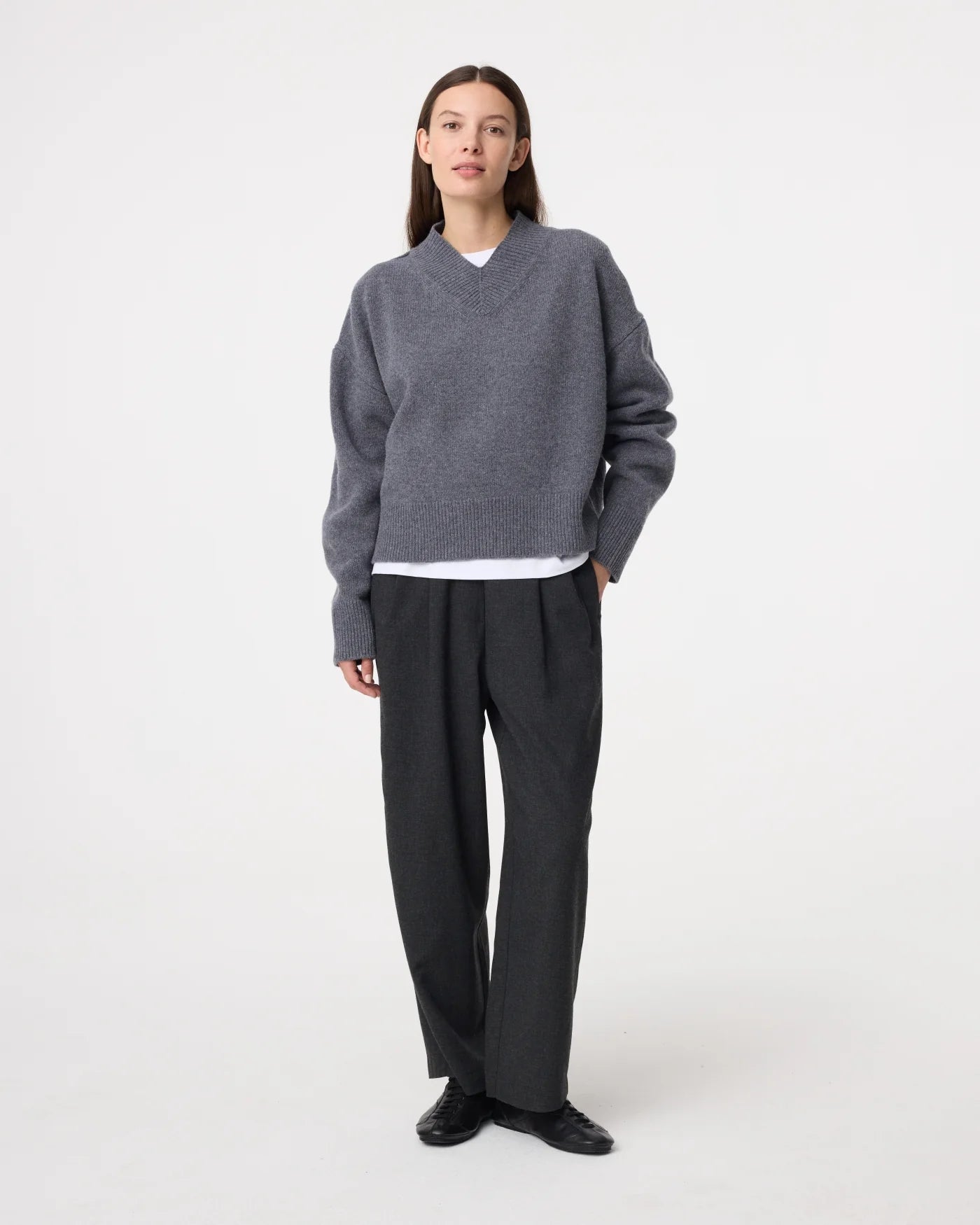 KNIT-TED JEAN PULLOVER GRIJS