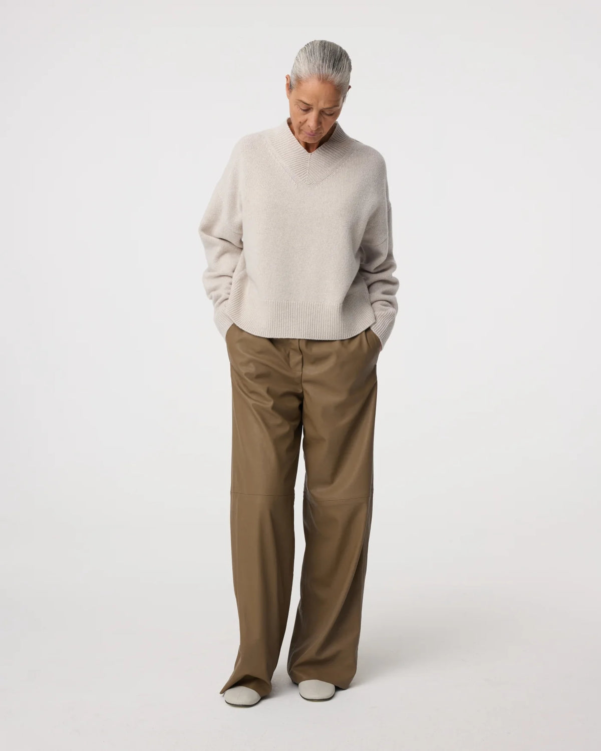 KNIT-TED JEAN PULLOVER GREIGE - S. LABELS