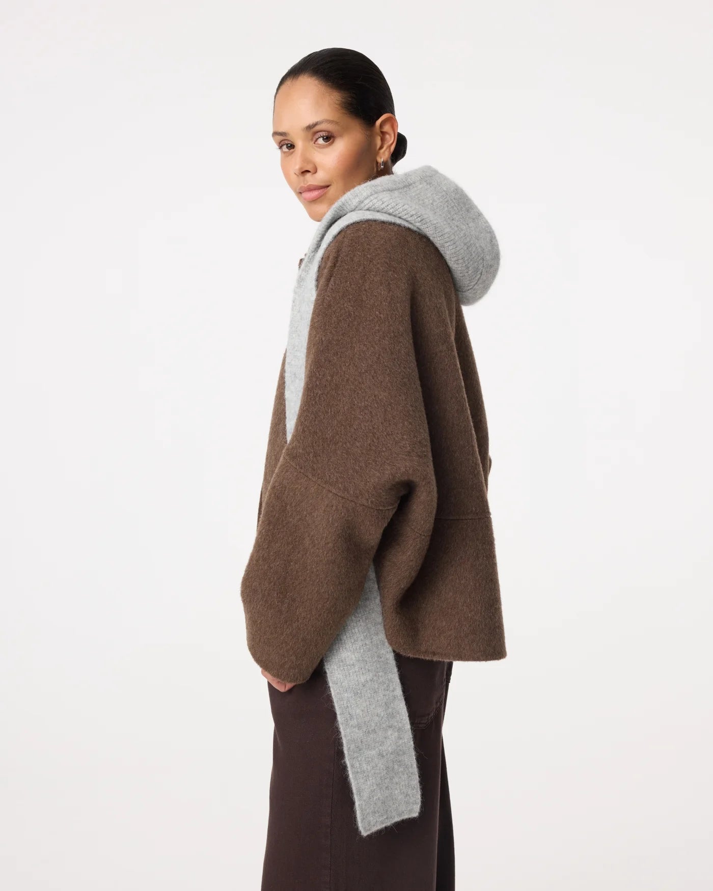 KNIT-TED BETSY SCARF GREY MELANGE