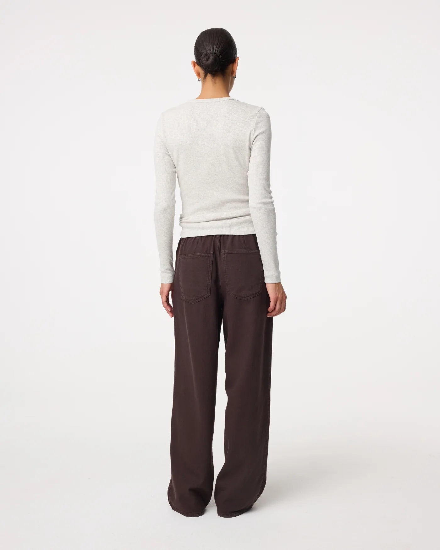 KNIT-TED KALEY TOP LIGHT GREY MELANGE
