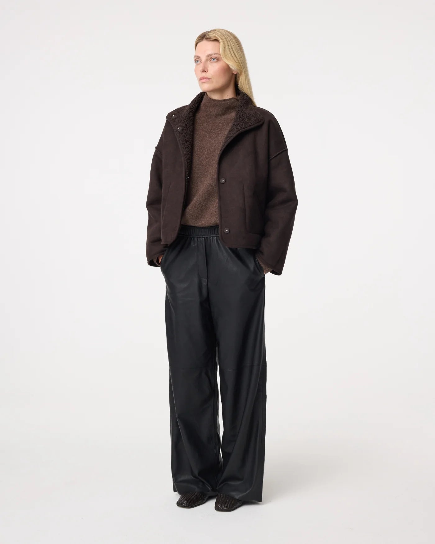 KNIT-TED JILL REVERSIBLE JACKET CHOCO