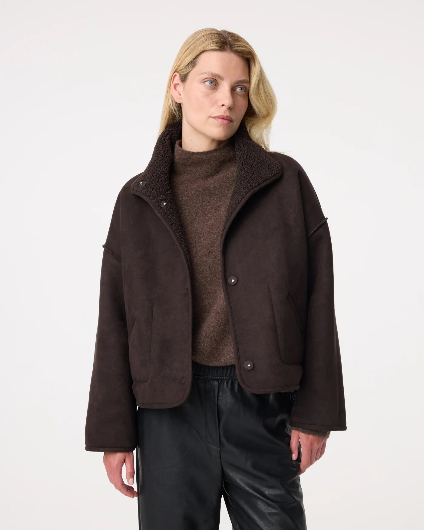 KNIT-TED JILL REVERSIBLE JACKET CHOCO