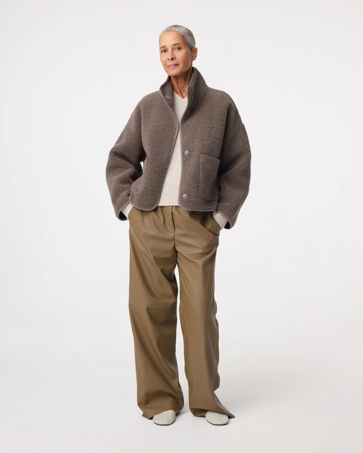 KNIT-TED JILL REVERSIBLE JACKET WALNUT