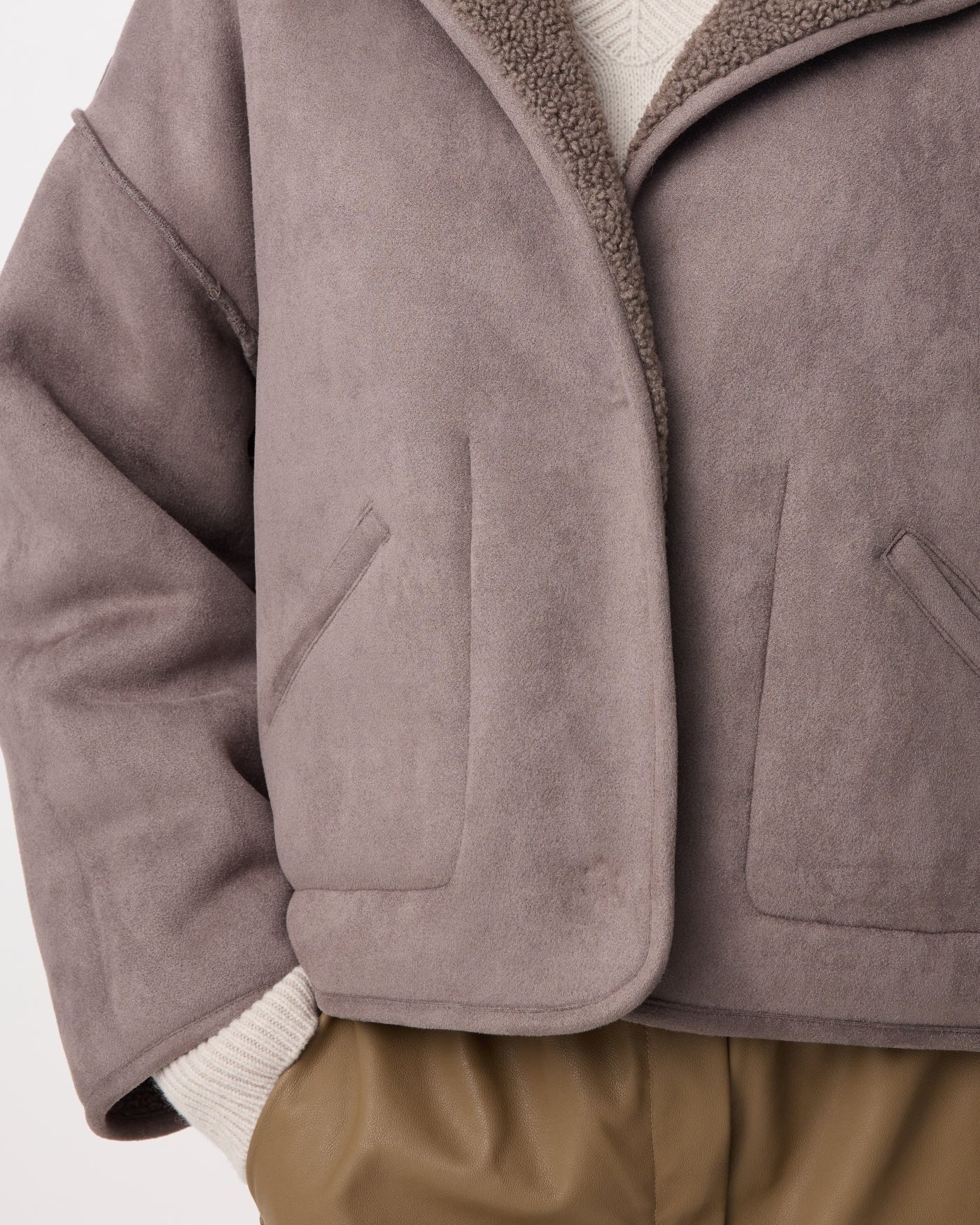 KNIT-TED JILL REVERSIBLE JACKET WALNUT