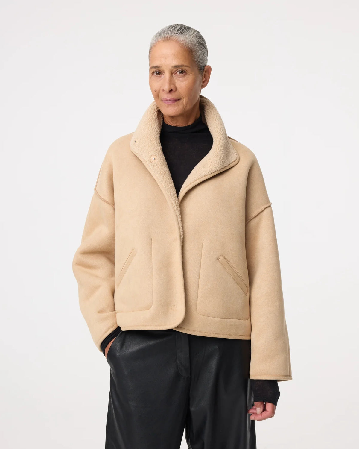 KNIT-TED JILL REVERSIBLE JACKET SAND - S. LABELS