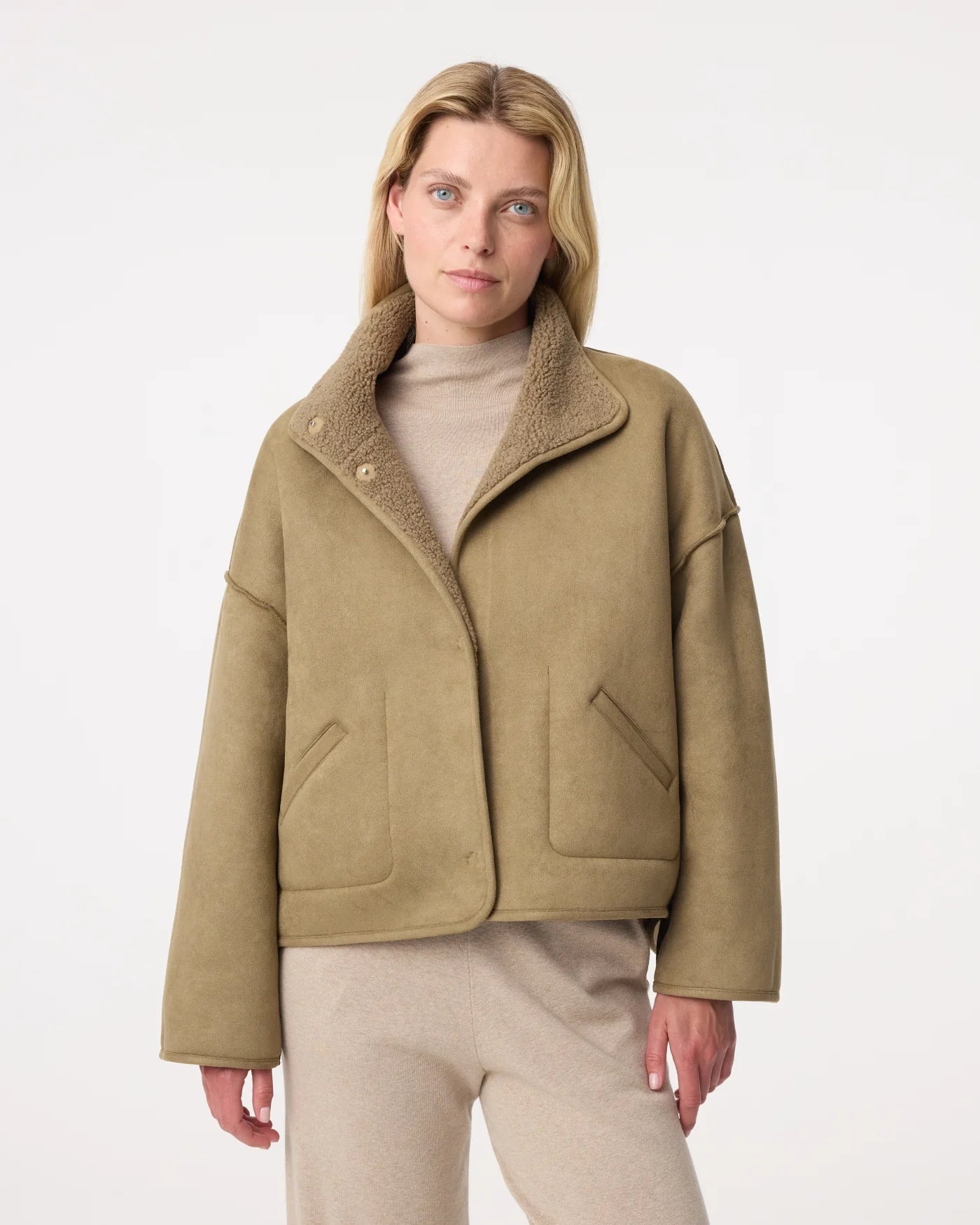 KNIT-TED JILL REVERSIBLE JACKET MOSS