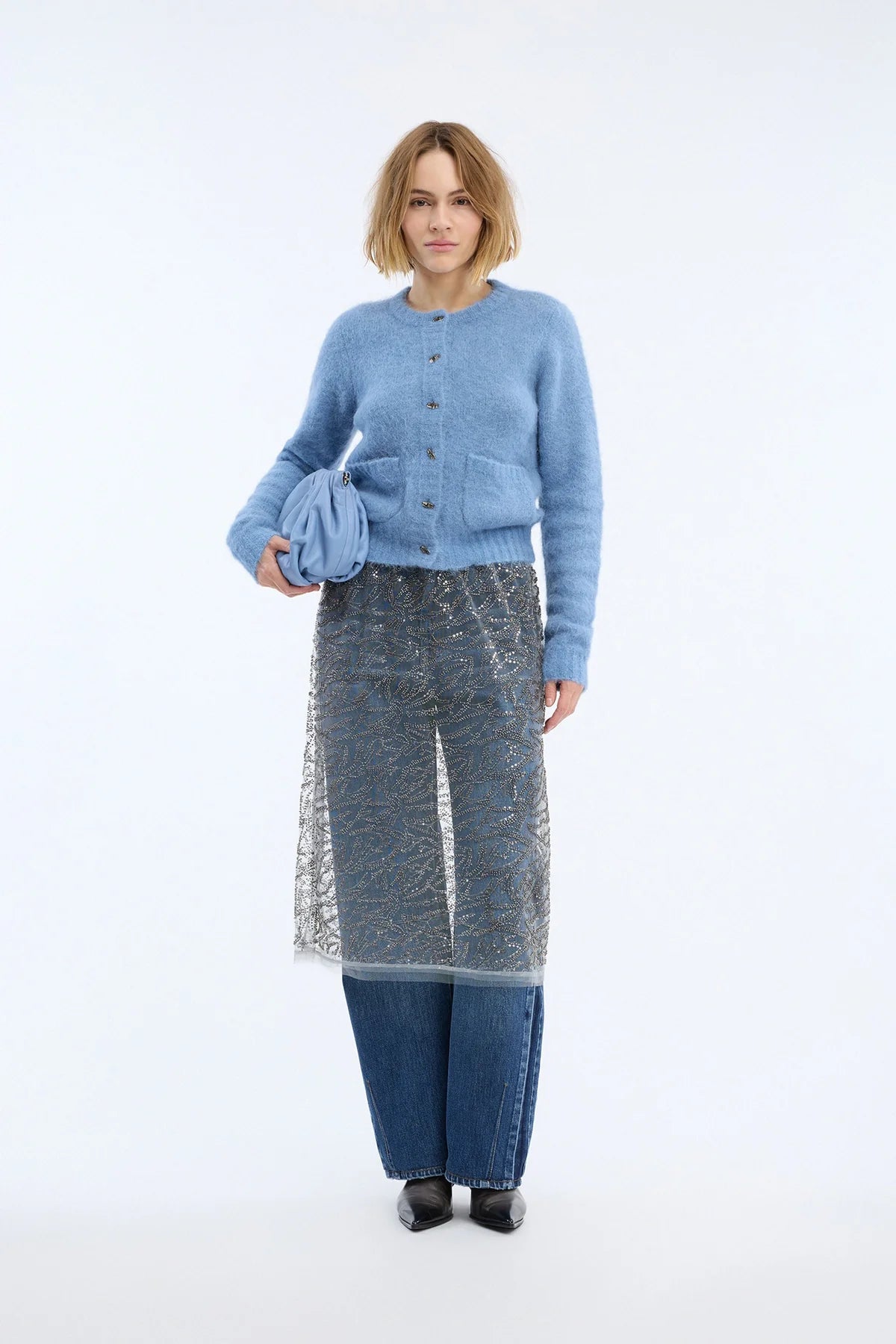 MUNTHE VOVILLA KNIT VEST BLAUW