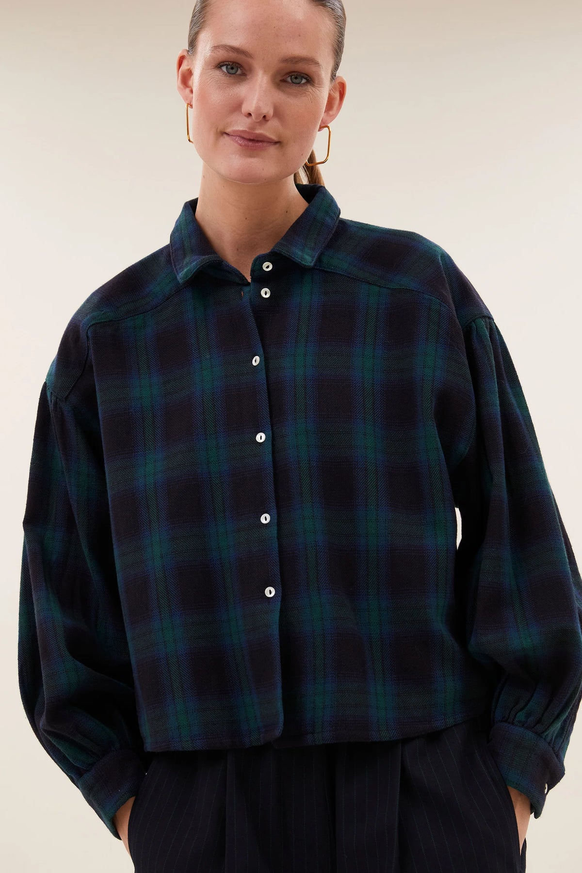 BY BAR SARAH CHECK BLOUSE