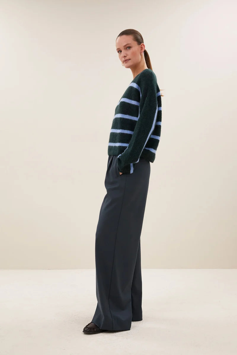 BY BAR VIDE STRIPE PULLOVER GREEN