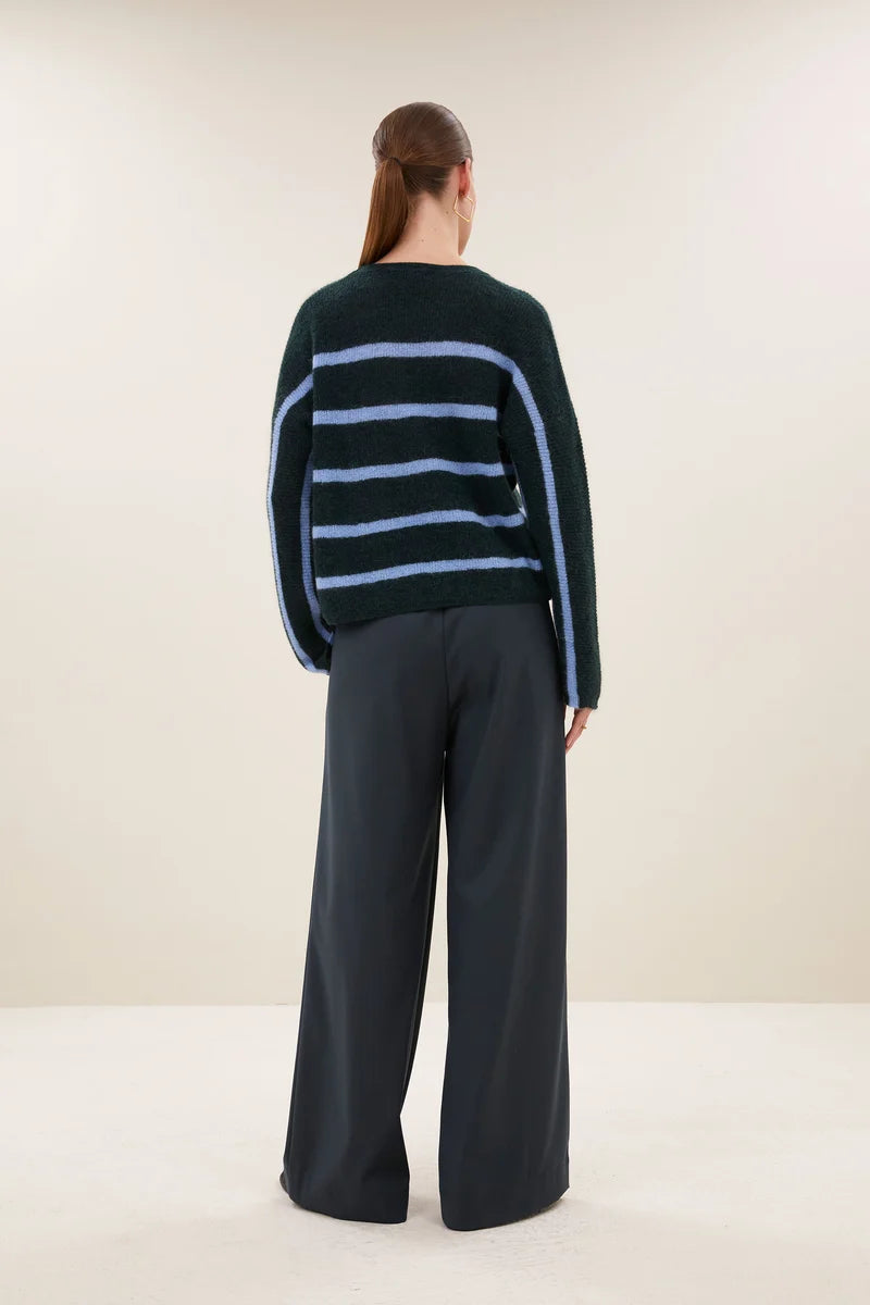 BY BAR VIDE STRIPE PULLOVER GREEN
