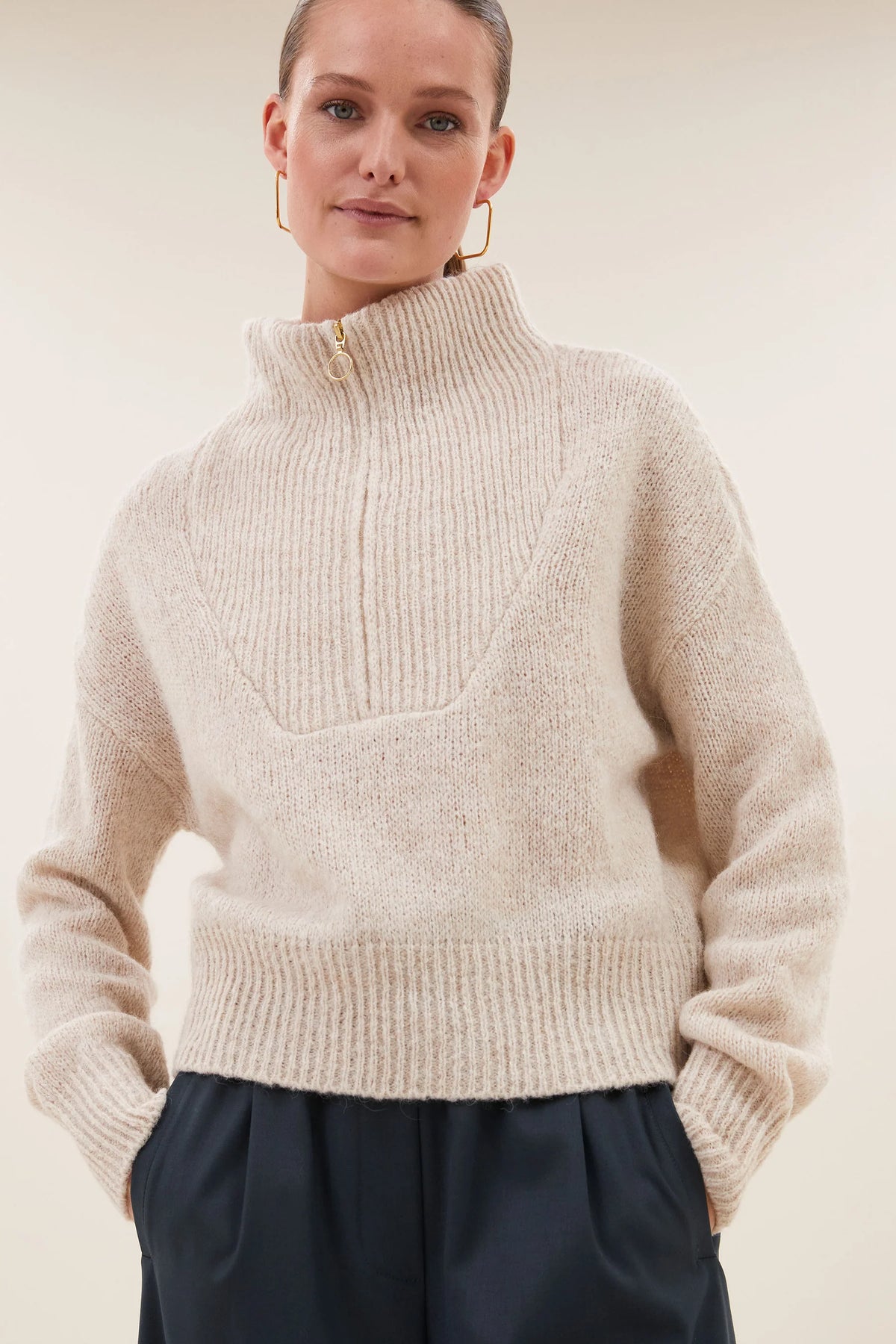 BY BAR BOXY BEAU PULLOVER CHALK