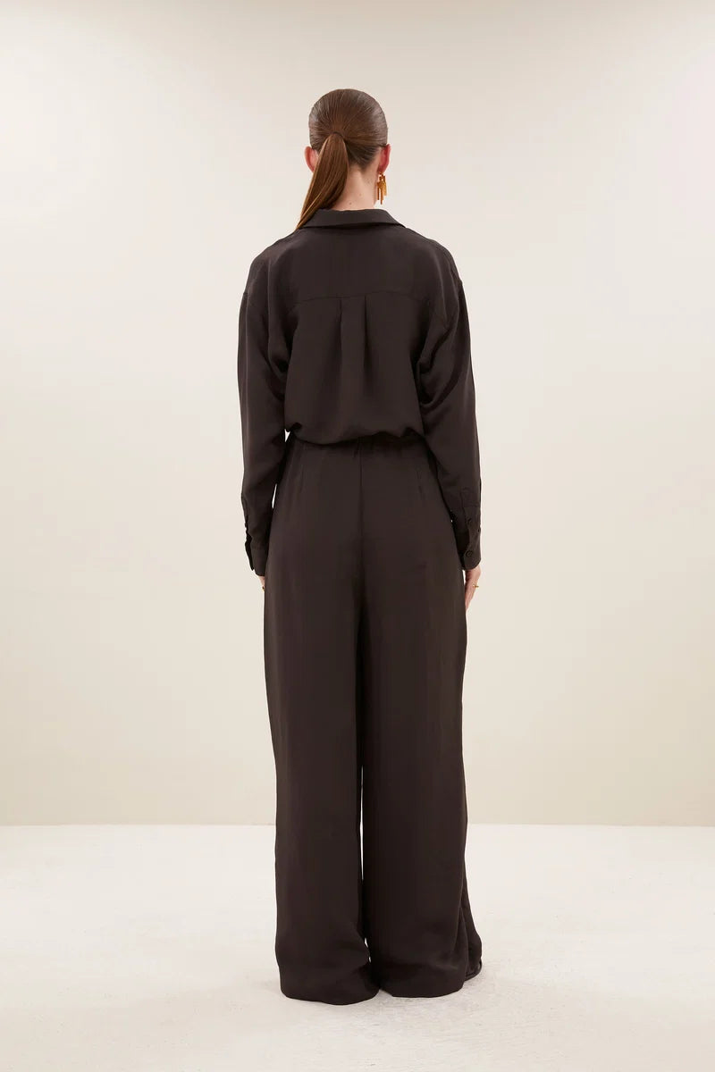 BY BAR PELLE SATIN STRIPE PANTS ESPRESSO