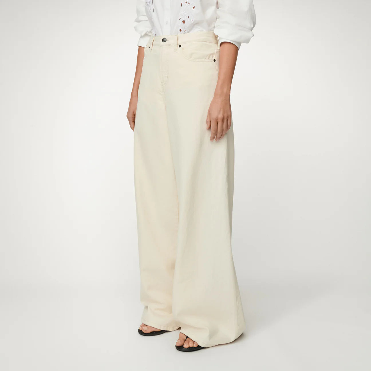 LOIS MARLENE HIGH RISE WIDE FIT ECRU - S. LABELS