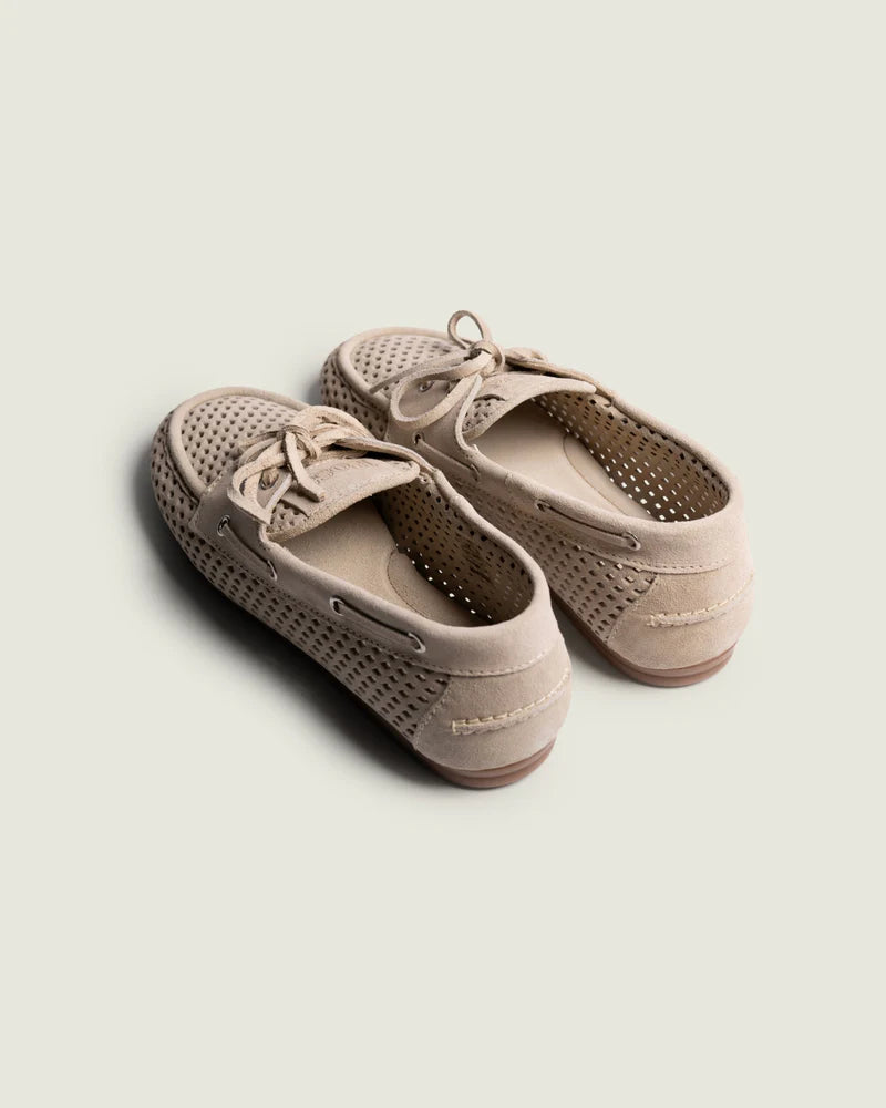 POSA BOAT LOAFER PERFORATED SUEDE LIGHT TAUPE - S. LABELS
