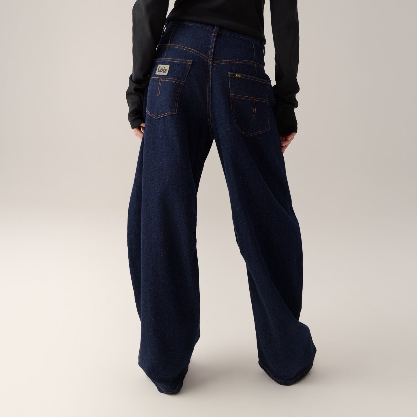 LOIS ALIANA PLEATED BARREL JEANS RINSE DARK