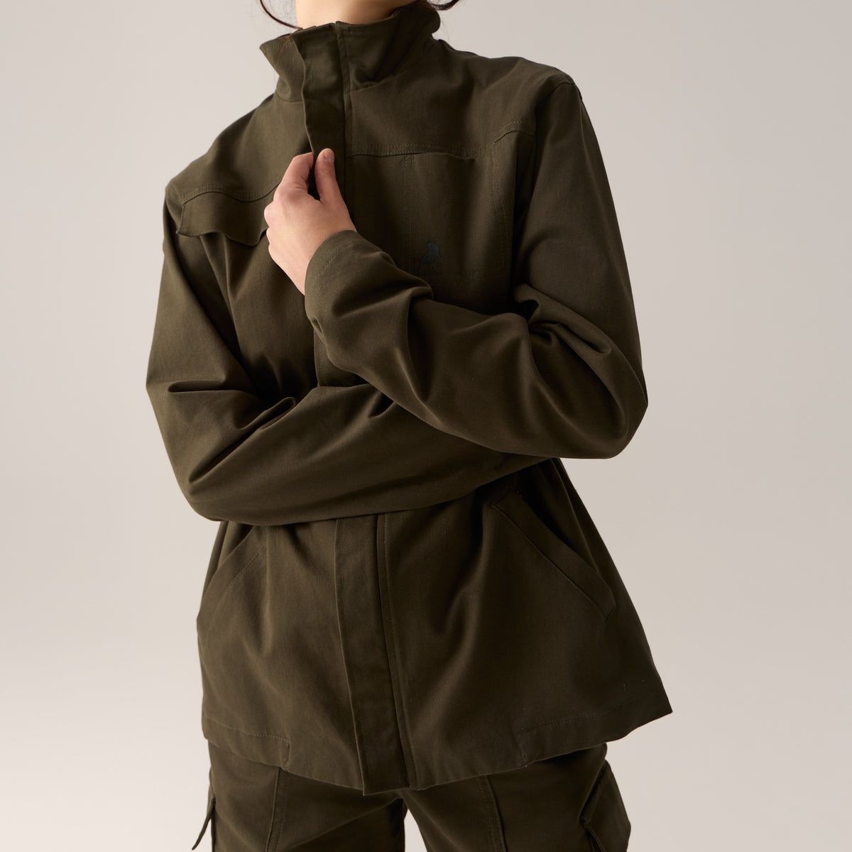 LOIS NURIA CARGO JACKET KHAKI BROWN