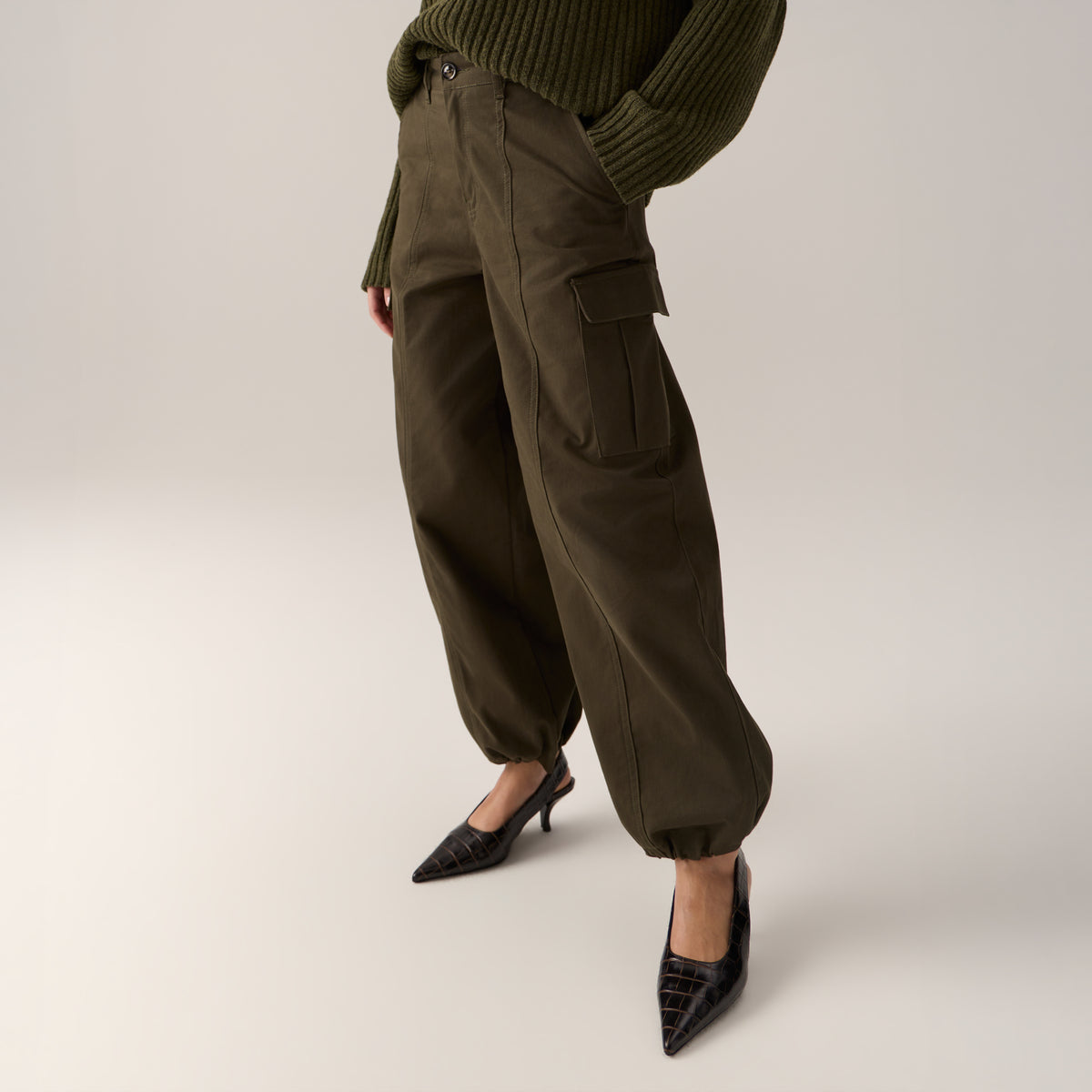 LOIS CATE CARGO CARGO PANTS KHAKI BROWN