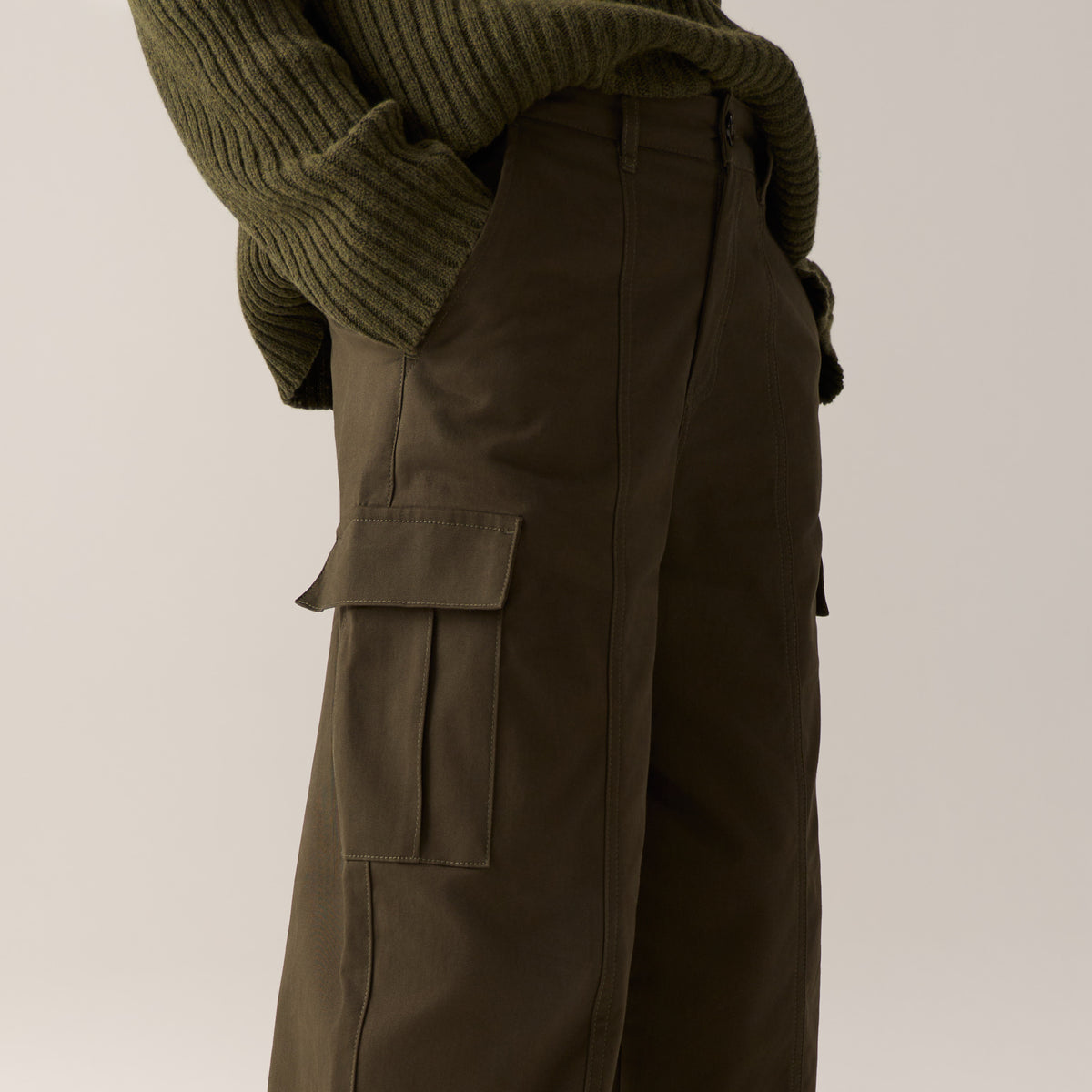 LOIS CATE CARGO CARGO PANTS KHAKI BROWN