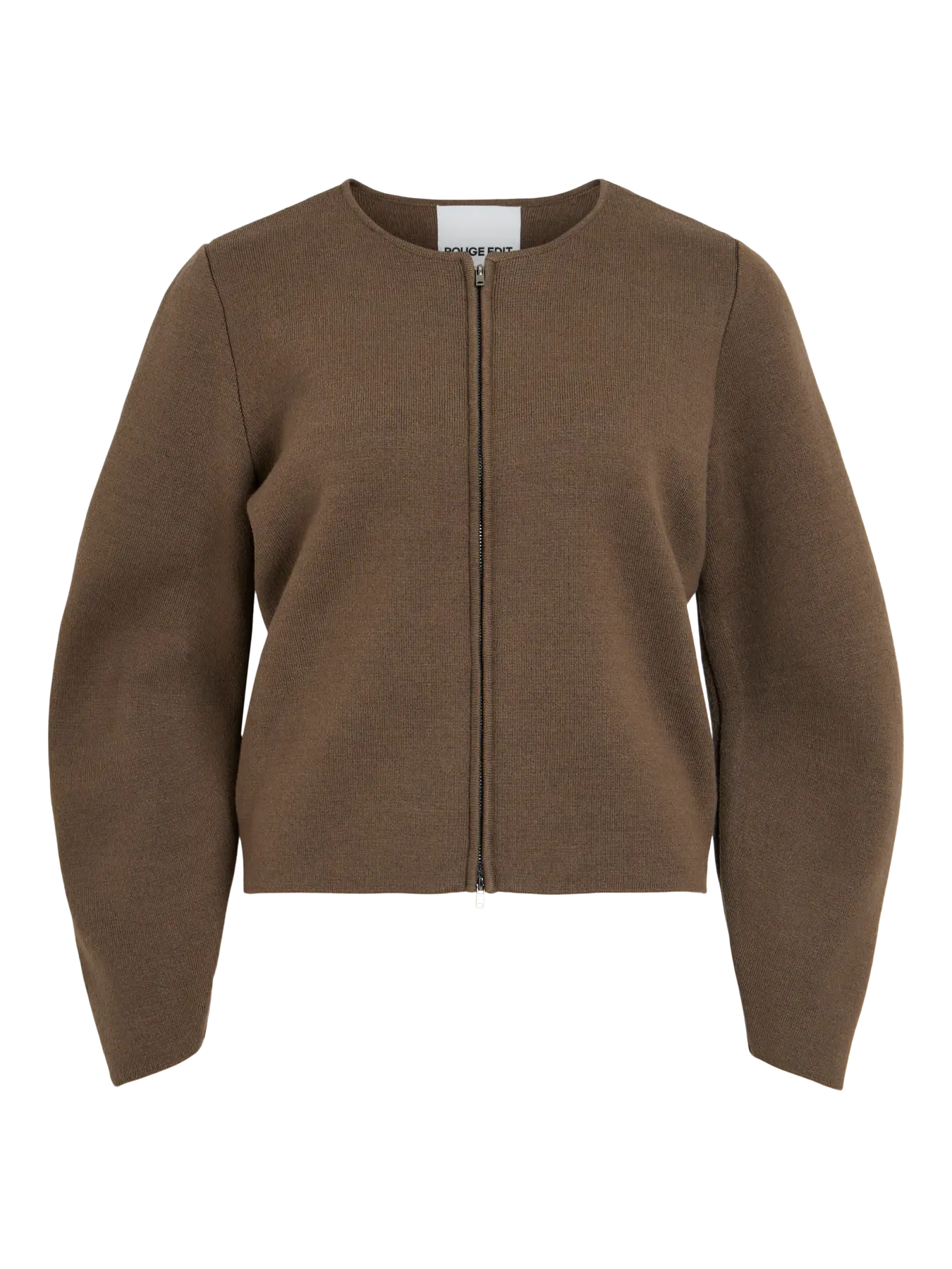 ROUGE EDIT ZIP CARDIGAN BROWN