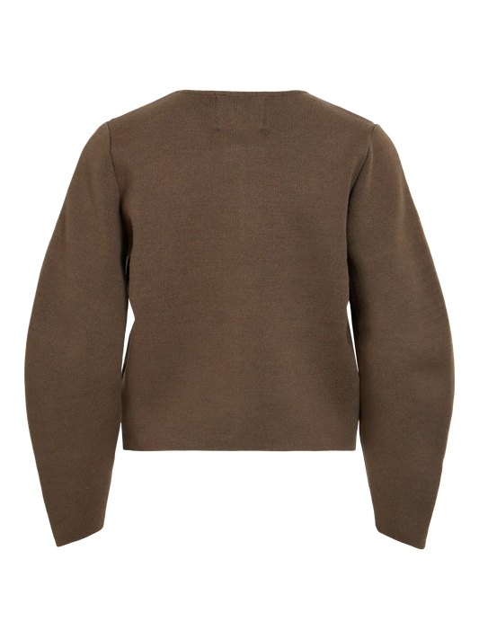ROUGE EDIT ZIP CARDIGAN BROWN