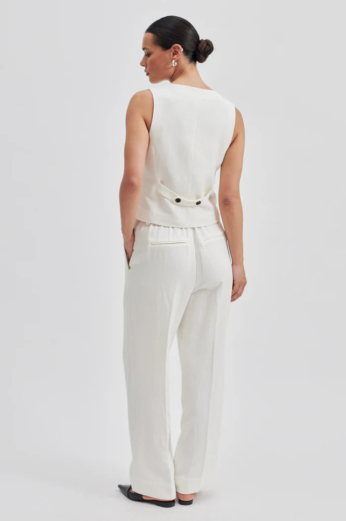 SECOND FEMALE LINO TROUSERS OFF-WHITE