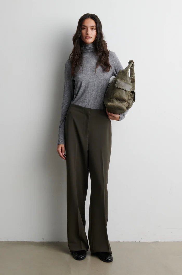 SECOND FEMALE FIQUE CLASSIC TROUSERS BLACK OLIVE - S. LABELS