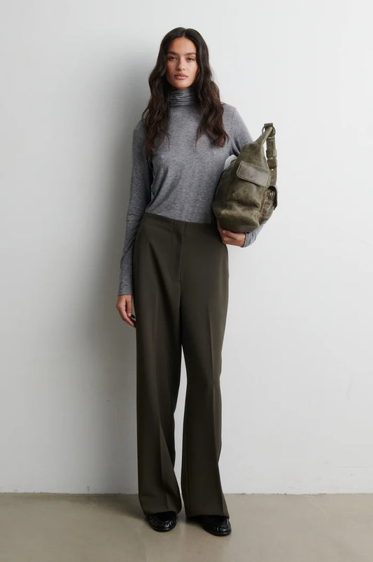 SECOND FEMALE FIQUE CLASSIC TROUSERS BLACK OLIVE - S. LABELS