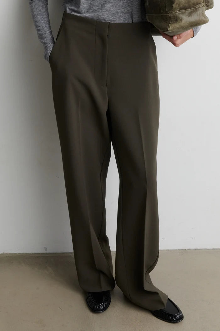 SECOND FEMALE FIQUE CLASSIC TROUSERS BLACK OLIVE