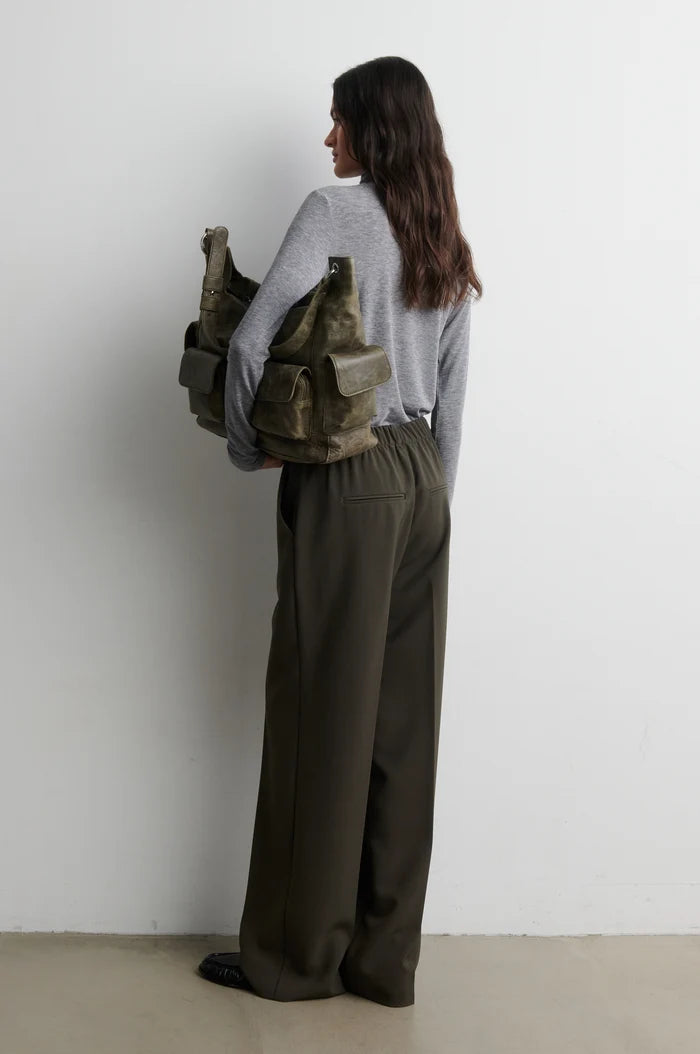 SECOND FEMALE FIQUE CLASSIC TROUSERS BLACK OLIVE - S. LABELS