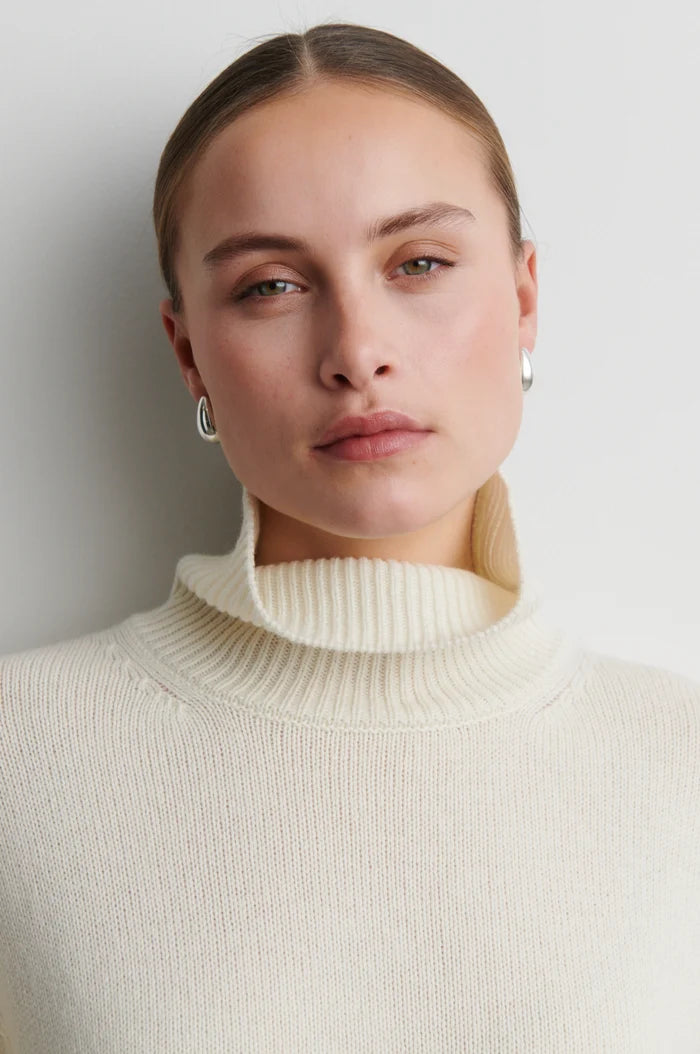 SECOND FEMALE ALPHA KNIT T-NECK CREAM - S. LABELS