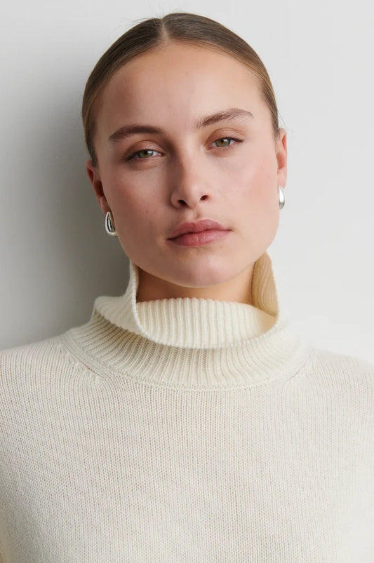 SECOND FEMALE ALPHA KNIT T-NECK CREAM - S. LABELS