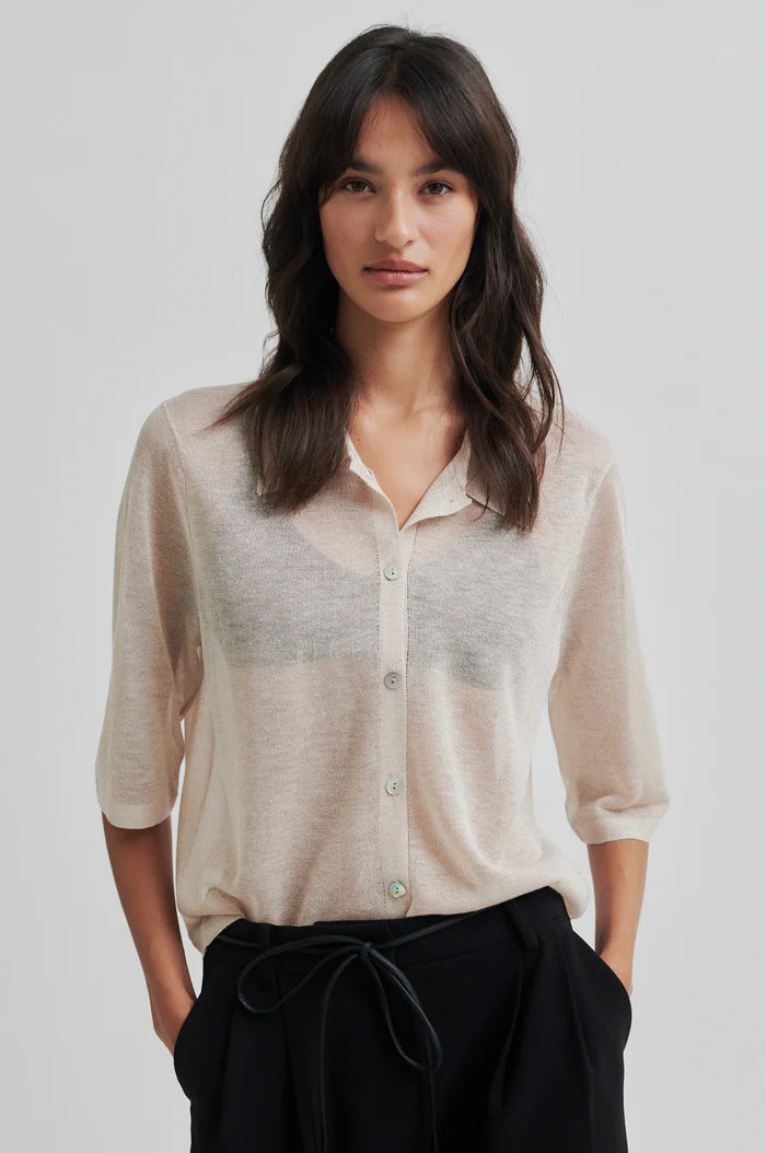 SECOND FEMALE TINKE KNIT POLO ECRU