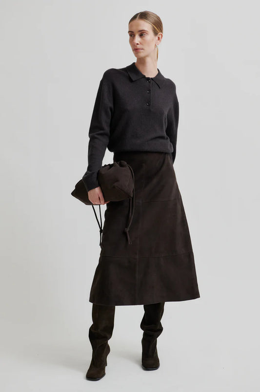 SECOND FEMALE NOORMIE SUEDE MAXI SKIRT