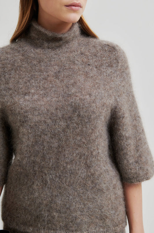 SECOND FEMALE EMMALOU KNIT TOP TAUPE