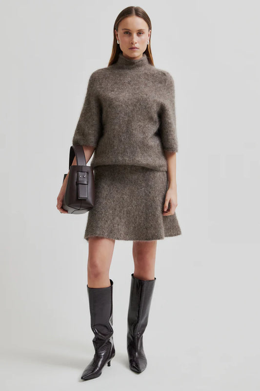 SECOND FEMALE EMMALOU KNIT SKIRT TAUPE