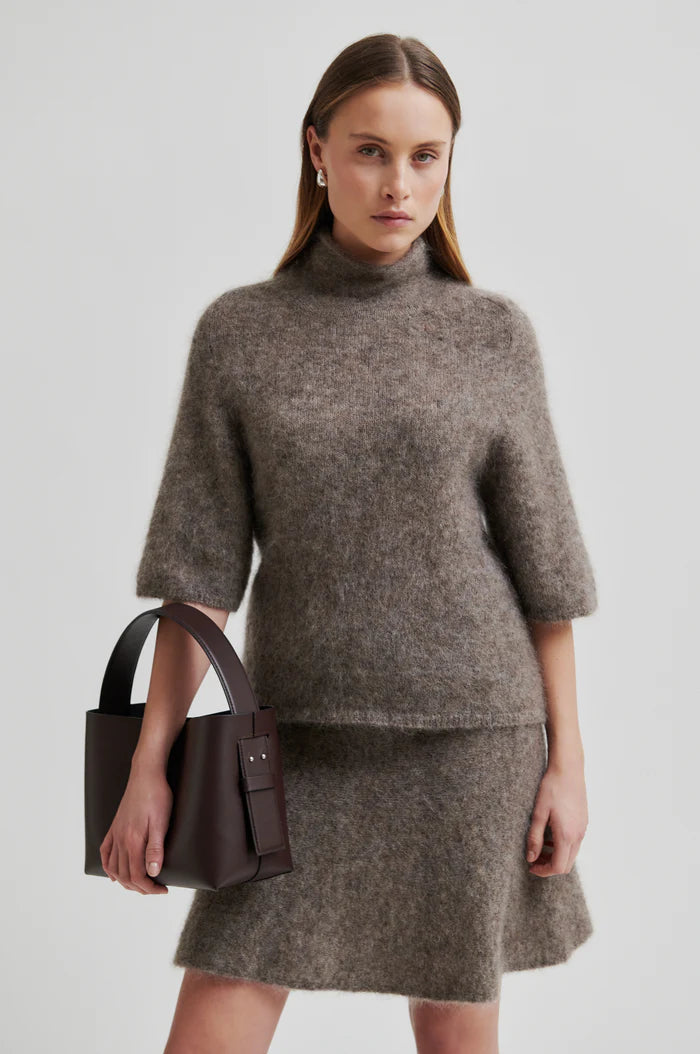 SECOND FEMALE EMMALOU KNIT SKIRT TAUPE