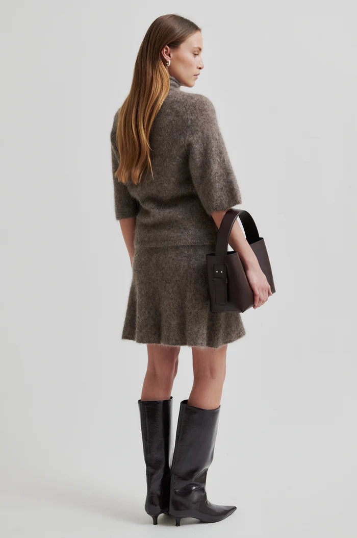 SECOND FEMALE EMMALOU KNIT TOP TAUPE