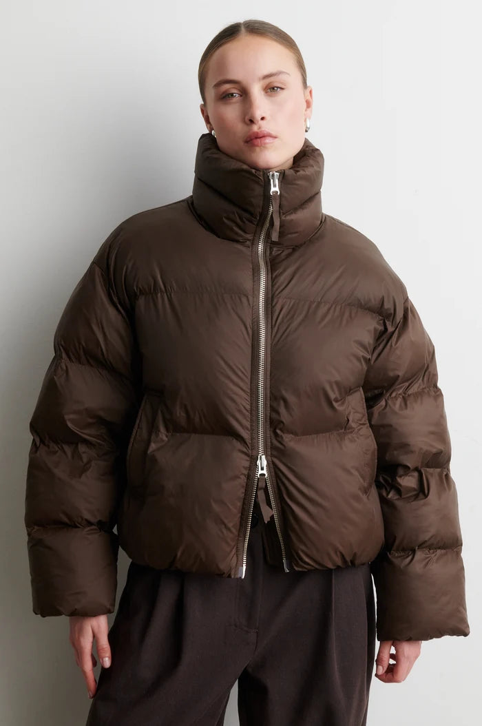SECOND FEMALE RIYA PUFFER JACKET BROWN